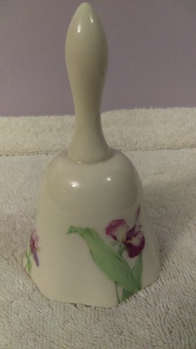 Bell Purple Iris Gorham Giverny in the Iris Pattern gold lattice gong OH751 - Picture 2 of 3