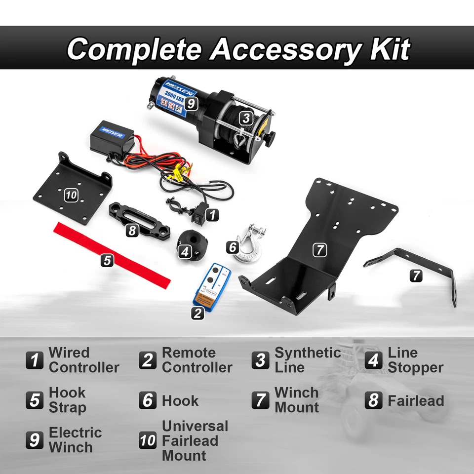 Kit de placa de montaje de cabrestante y cabrestante 2000-2007 para Honda Rancher 350/400 3000 lb Foto 4 de 4