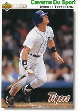 251 MICKEY TETTLETON DETROIT TIGERS  BASEBALL CARD UPPER DECK 1992