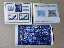 3 UN USA SOUVENIR SHEETS MNH CHAGALL #179 15TH AND 25TH ANNIVERSARY #85 & #212