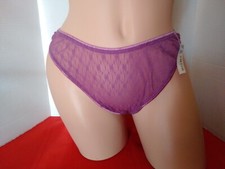 Panties Vintage Delicates NWT Nylon Mesh Thong SZ 8 Plum Purple