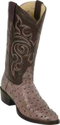 Los Altos Rustic Brown Full Quill Ostrich WESTERN Boot Round Toe EE 650385