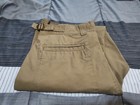 Orvis Khakis Plain Front Pants Men's 34 Field Khaki  100% Cotton- Buckle Waist 
