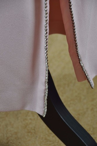 Vtg 70s Bernadette Dress Crochet Jacket overlay Mother Bride Pink Size 6 (S) - Picture 5 of 12