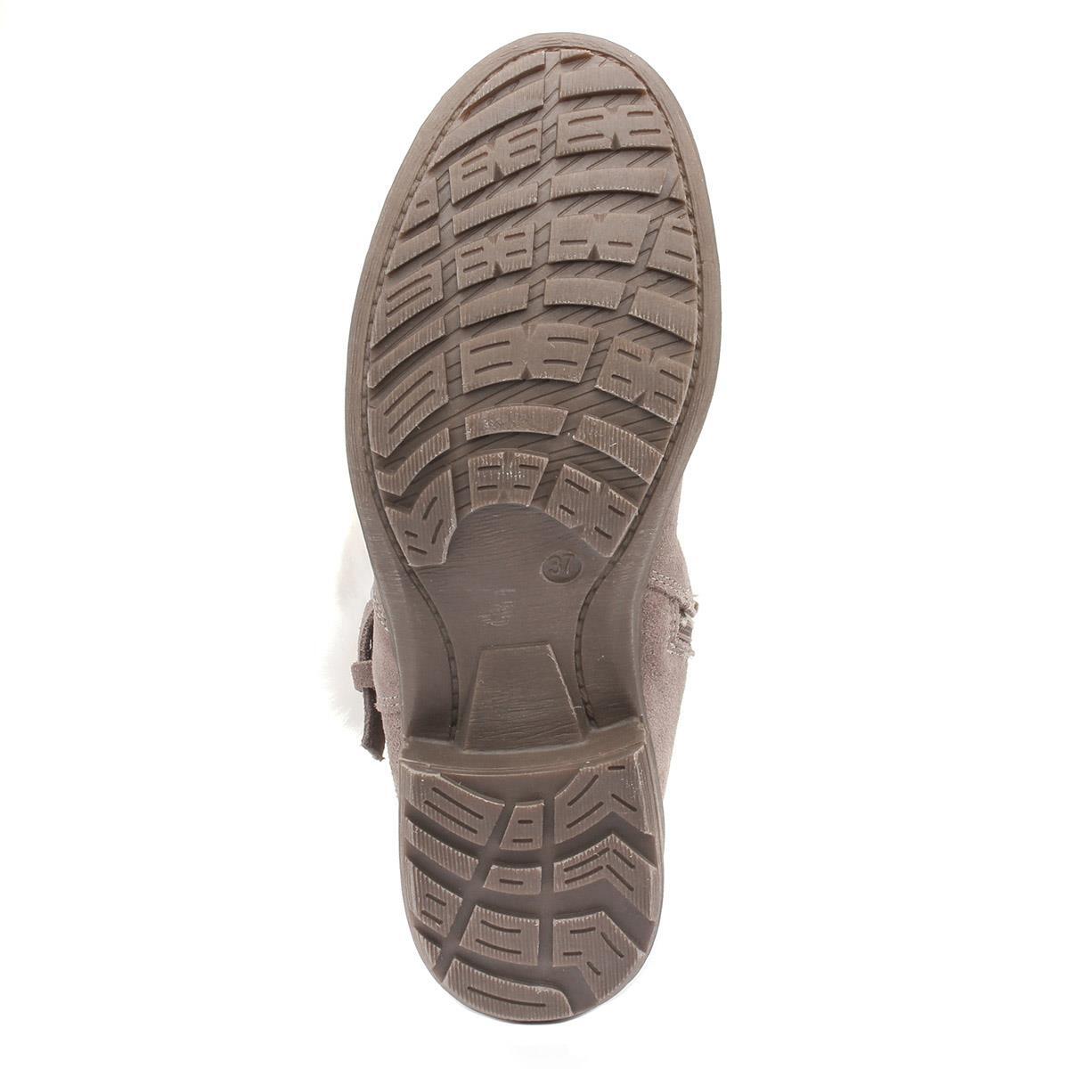 Hush Puppies Womens Boot Taupe Zip Up Buckle Calf Boot Saluki Size UK 4