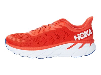 VIP【関税送料無料】希少 HOKA ONE ONE CLIFTON SNEAKERS Hoka One One Clifton 7 Men's Lace-up Sneakers Red Fiesta