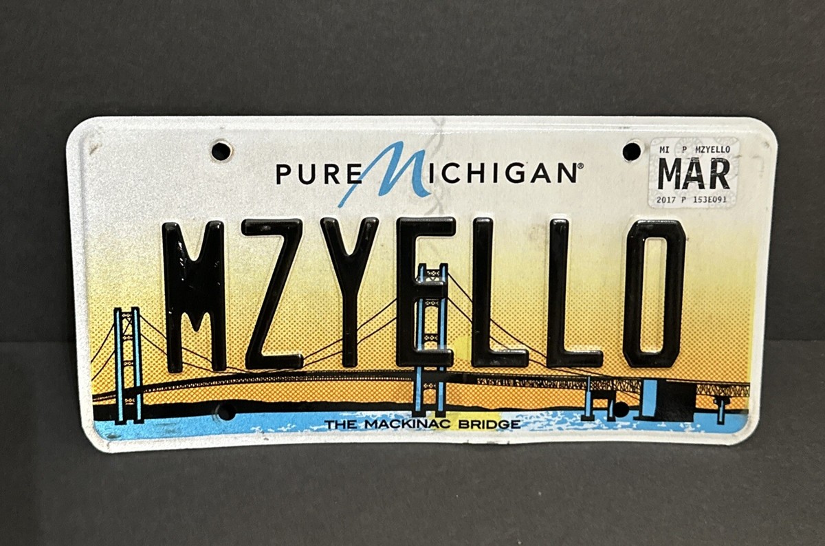 Michigan Vanity License Plate — MZYELLO (Ms Yellow, My Yellow