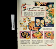 1947 Kraft Cheese Spreads Smo-kay Spread Vintage Print Ad 5489