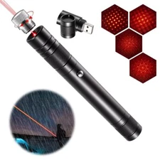 Puntero Láser Recargable USB Linterna Luz Largo Alcance Profesional Laser [Rojo]