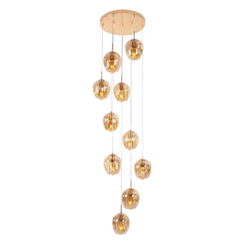 Modern Large Pendant Flower-shaped 10-Lights Stairway for Foyer ...
