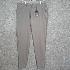 NEW Waggle Greenside Jogger Golf Pants Mens 34x32 Grey Ankle-Zip Stretch Sport