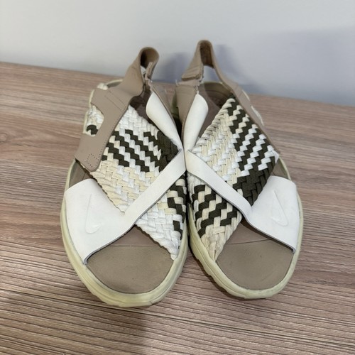 Nike Air Huarache Run Ultra Sandal Womens Size 8 Fossil Sail Olive 885118-201 - Picture 8 of 9