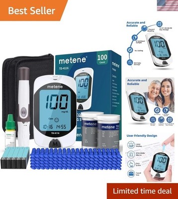 Easy Read Blood Glucose Monitor Kit for Seniors - 4 Reminder Alarms Included