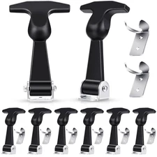 8 Pieces Elastic Stainless Steel Rubber Hood Catch Flexible T-Handle Hasp Rub...