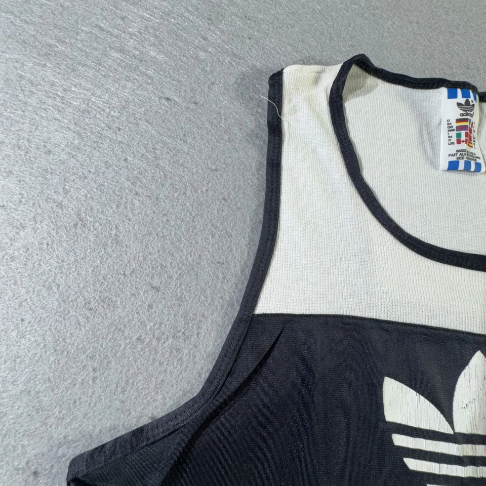 Vintage Boston Marathon Shirt Tank Mens Large White Black Running Adidas 80s - Image 4 of 4