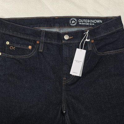 Outerknown Sea Jeans Dark Wash Blue Denim Slim Straight 5-Pocket NWT