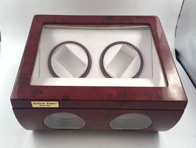 Zurich Time Mark-22 Swiss Automatic Double Watch Winder Box Wood Lacquer