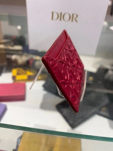 Porte carte Dior oblique cuir rouge 92661572