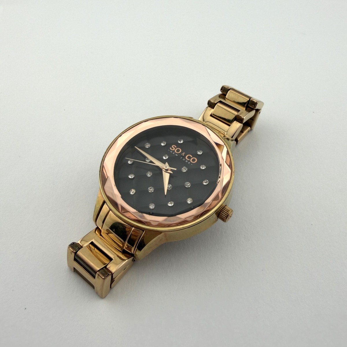 So & Co New York Women’s  Rose Gold Watch with Black Dial Quadro Studio - Womens square watch - Black & Rose Gold | DW main image 2