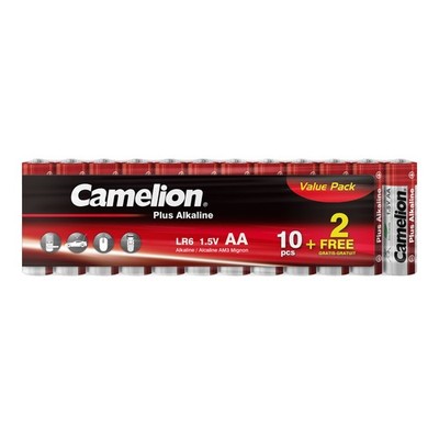 CAMELION Plus Alkaline LR6 AA / SP12 (10+2 FREE) / 20 x 12er Shrink in Display