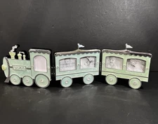 Things Remembered Train Engine And Cars Photo Frame Sage Green Enamel Nursery 