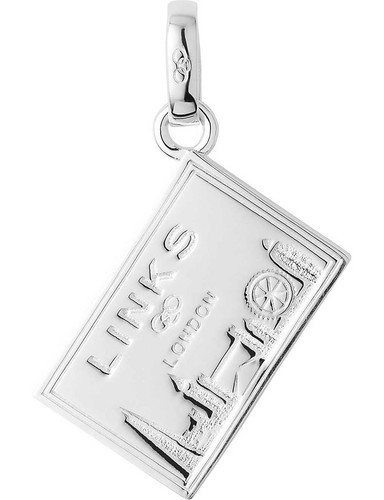 LINKS OF LONDON Sterling Silver Engraved Postcard Charm Gold Stamp RRP70 NEW