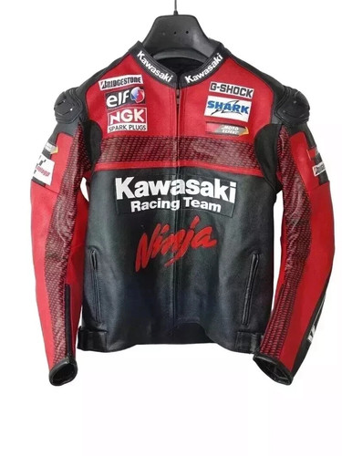 Kawasaki Racing Motorbike Leather Jacket New Kawasaki Motorcycle Biker Jacket - Picture 2 of 7