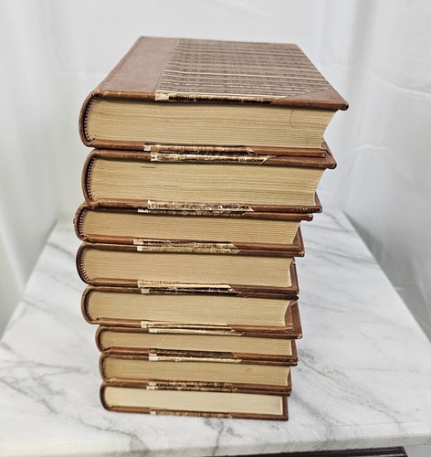 Vintage Albert Bonniers Forlag Books Set Lot 8 Swedish Leather Bound Antique - Picture 8 of 23