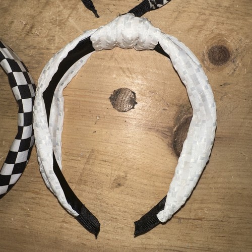 6 Wide  Knot Headbands Black And White - Picture 3 of 7