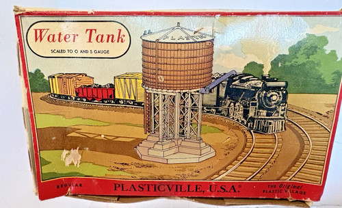 Tanque de agua vintage Train Village Plasticville EE. UU. 1615 torre con caja 1952 Bachman | Zustand: Used