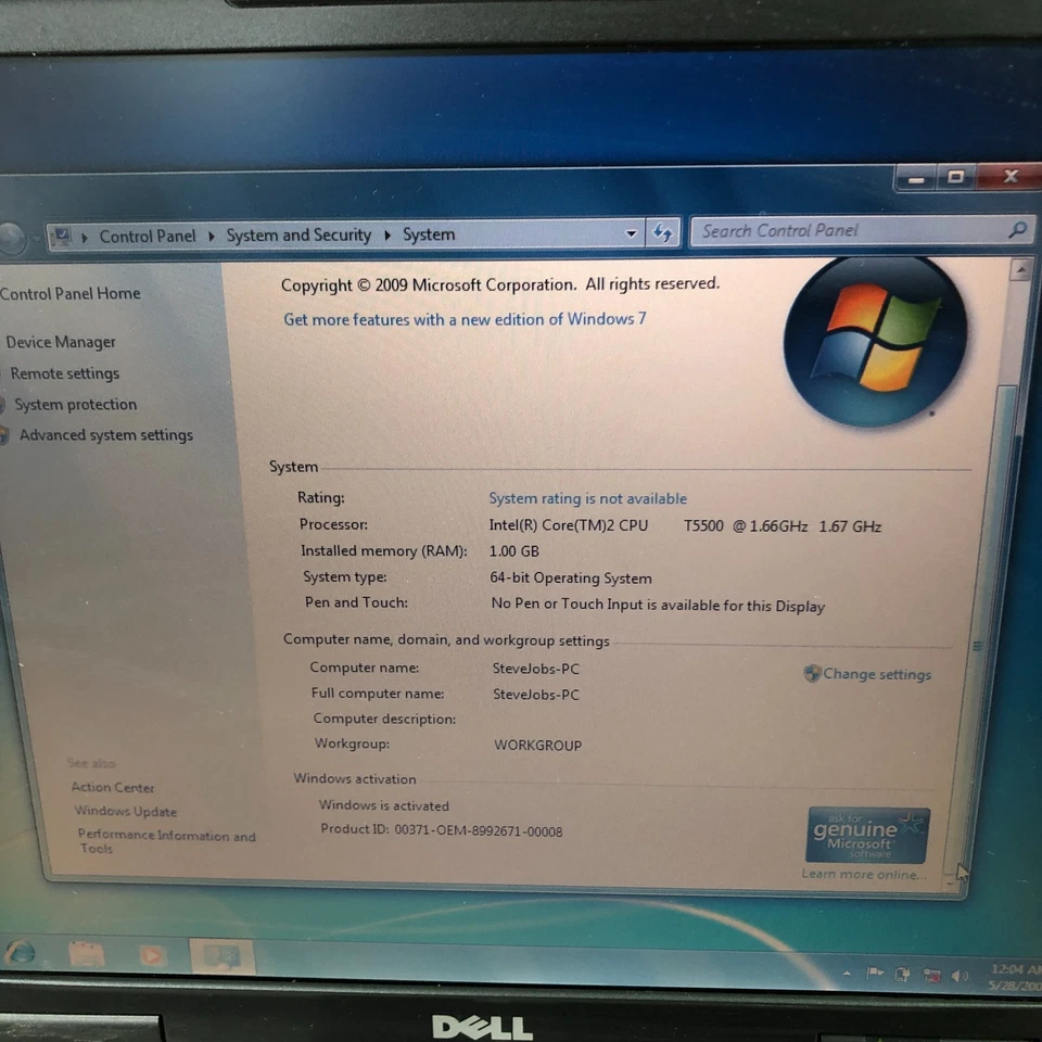 Laptop retro para juegos Dell Latitude D520 Core 2 1,66 GHz 1 GB RAM (Windows 7 Pro) Foto 3 de 4