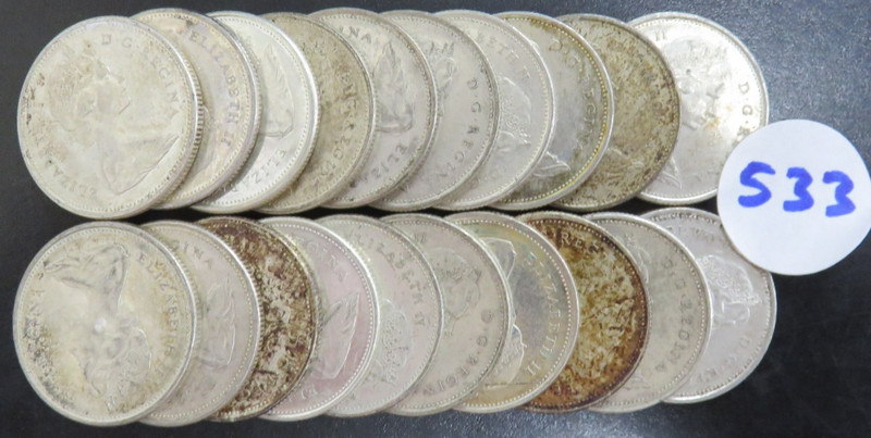 $5.00 Face Value 50% Silver Canadian 25 Cents