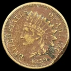 1859 Indian Head Cent - Antique United States of America 1c Penny Coin