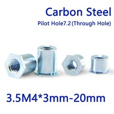 3.5 M4 Through Hole Self Clinching Standoff Carbon Steel Zinc Plated 3mm-20mm