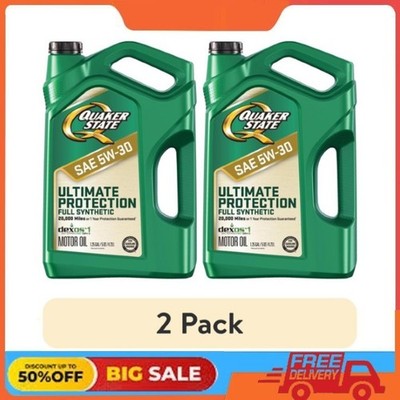 (2 pack) Quaker State Ultimate Protection Full Synthetic 5W-30 Motor Oil, 5 Qt