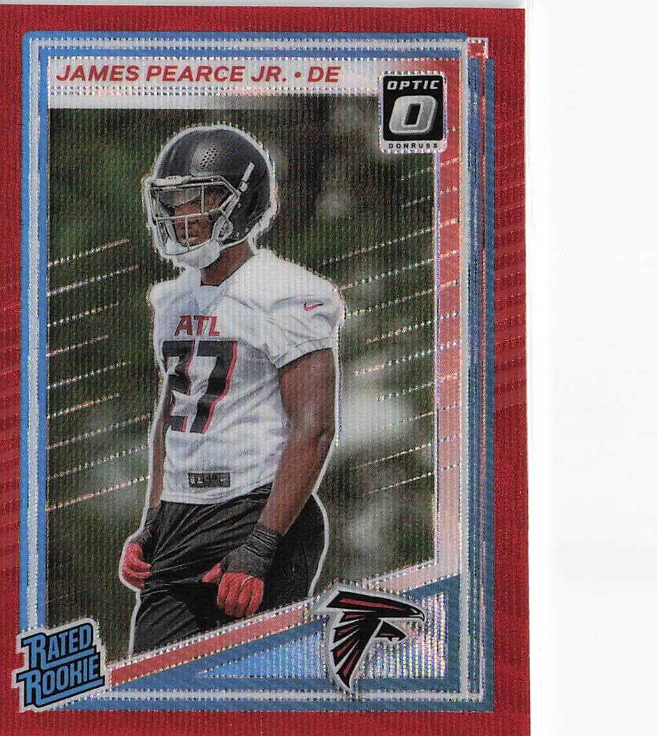 2025 Donruss #363 James Pearce Jr. Optic Rated Rookies Preview Red Wave