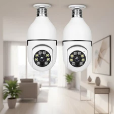 Smart 360° Security Camera Bulbs - Motion Detection & Two-Way Audio (2-Pack)