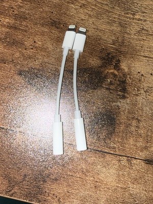 Lot of 2 Apple Lightning to 3.5mm Headphone Jack Adapter OEM Genuine iPhone Aux