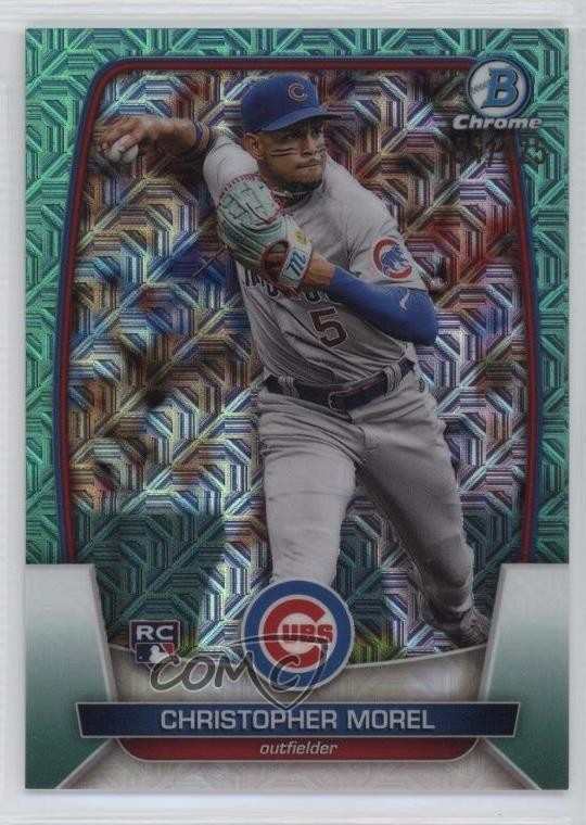 2023 Bowman Mega Box Chrome Aqua Mojo Refractor /225 Christopher Morel #34 13by