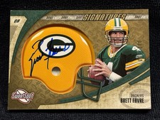 004/100 Brett Favre 2006 Sweet Spot Football Helmet Jersey # Signatures Packers