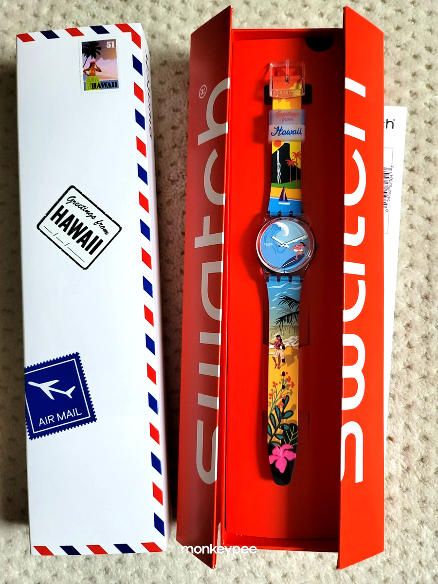 NIB Swatch Hawaii Exclusive Destination Watch Pau Hana Time GZ339