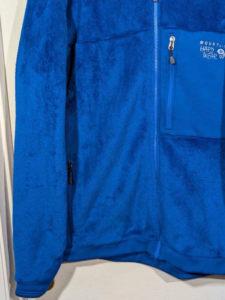Jaqueta masculina Mountain Hardwear Polartec lã zíper completo 3XL azul manga longa - Imagem 4 de 4