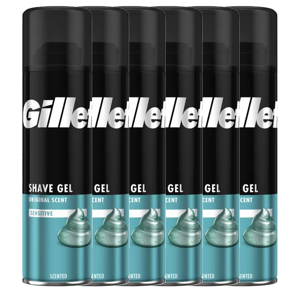 RASIERSCHAUM-GEL Gillette Rasiergel empfindliche Haut und leicht parfümiert 200ml 6er Pack