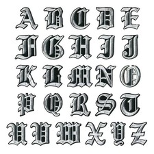 Englisches Alphabet Buchstaben gemischt bestickt Aufnäher Abzeichen Bügelbild Patch for5540
