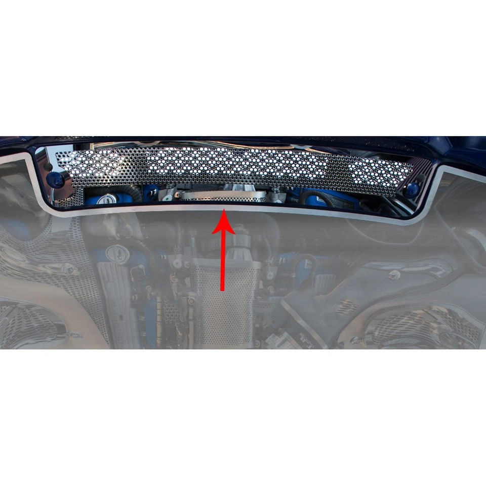 Решетка вентиляционная верхняя для капота для Ford Mustang Shelby 2012-2014 годов выпуска [матовая/перфорированная] - Изображение 3 из 4