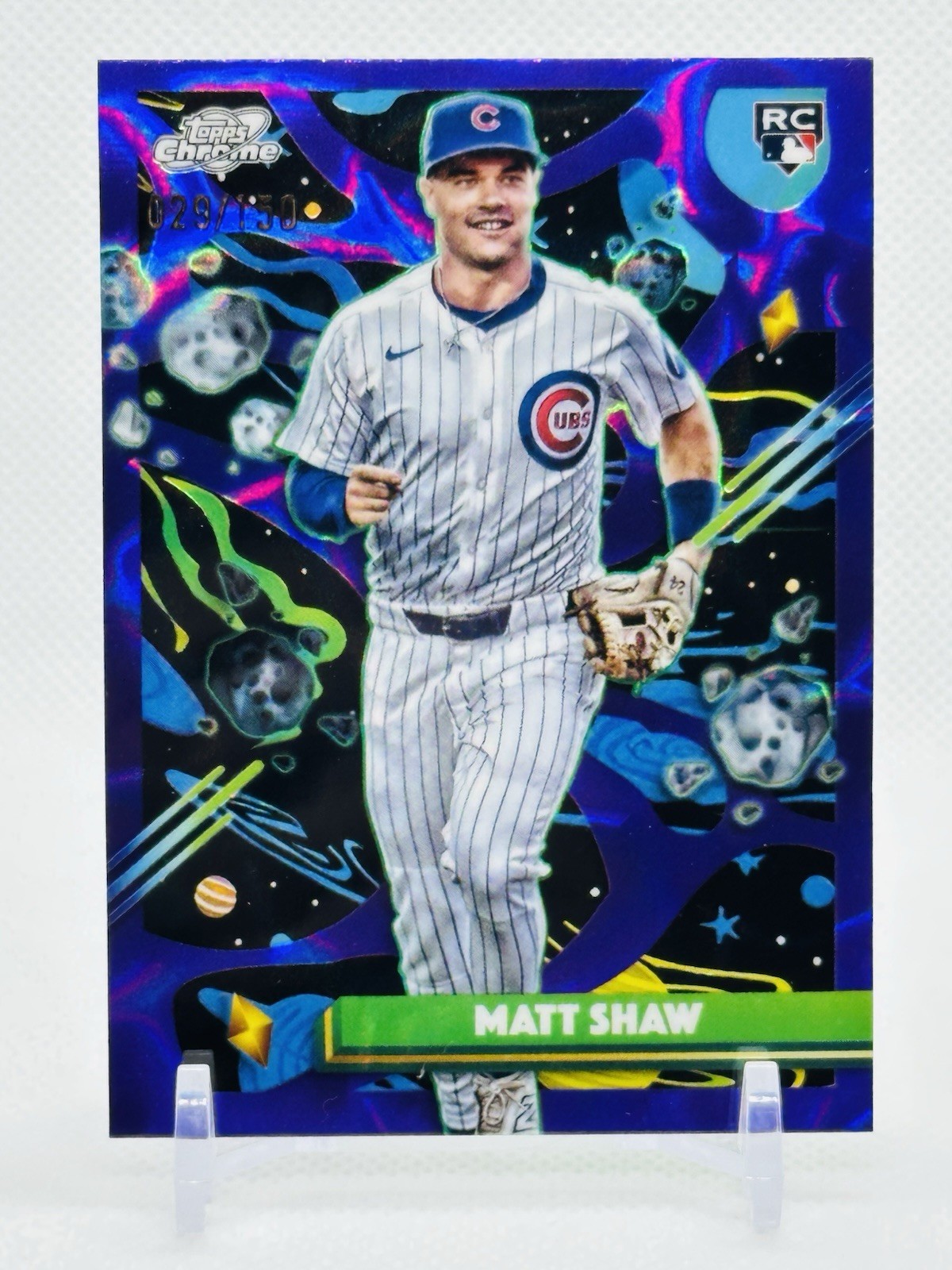 2025 Topps Chrome Cosmic #35 Matt Shaw Purple Nebula Refractor Rookie /150 Cubs