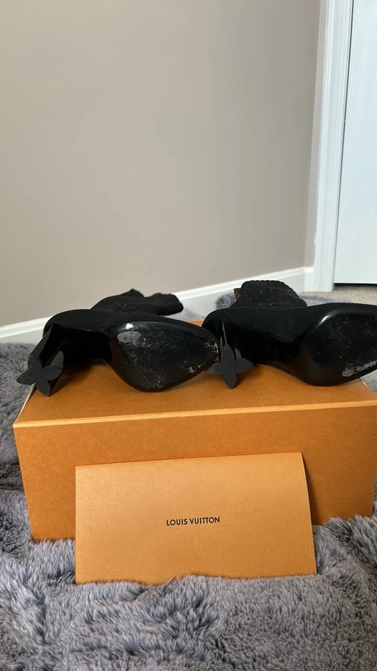 Louis Vuitton черный каблук ботинки гладкий дизайн - Изображение 3 из 4