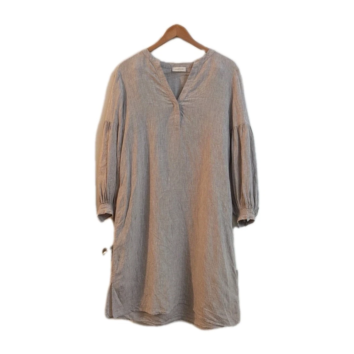 chinese dress ladies Lafayette 148 New York Sonny Linen-Blend Dress - Blue main image 1