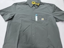 Carhartt Force Sun Defender Shirt Mens Gray Relaxed Fit Short Sleeve Tall XL