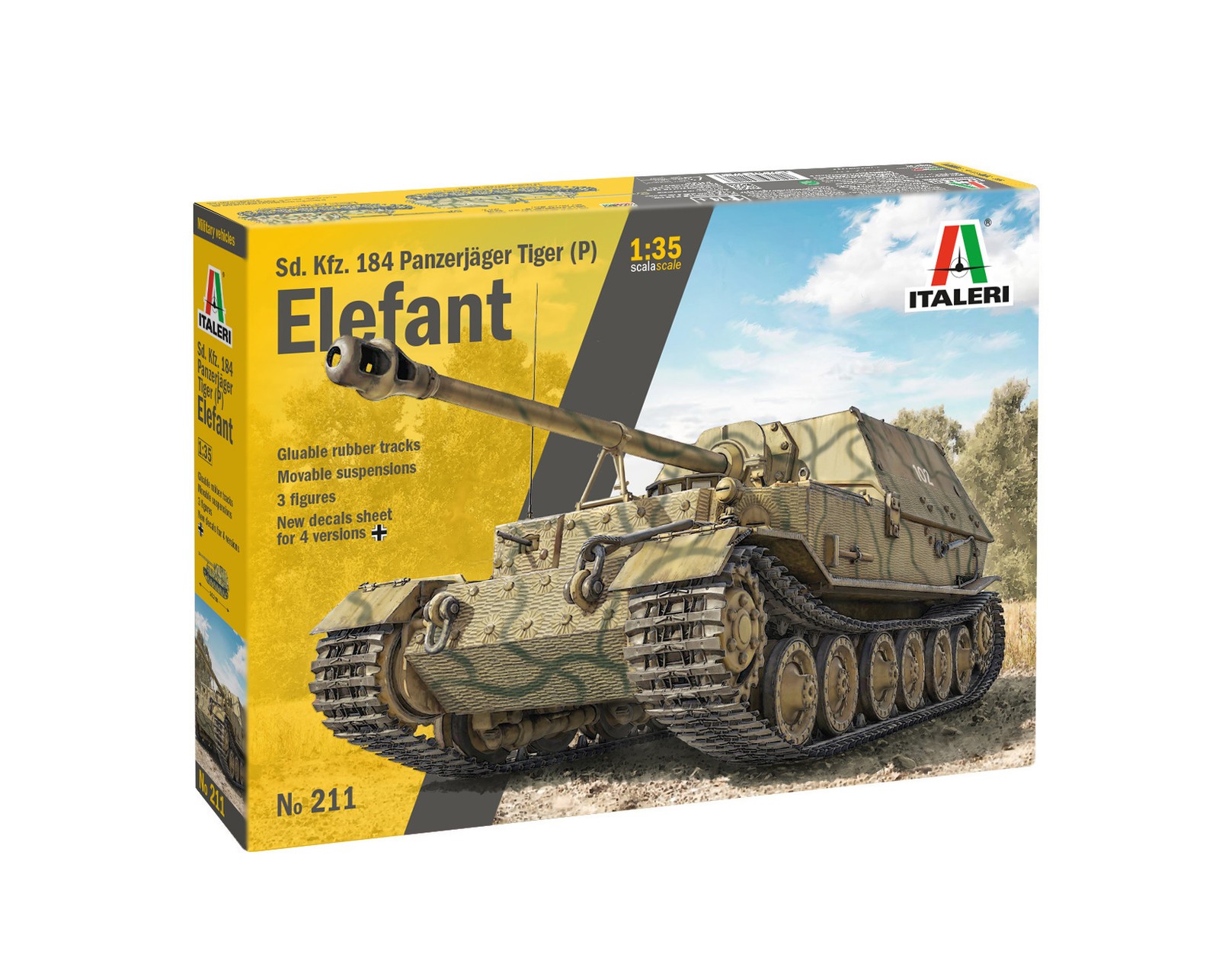 Italeri 1:35 Sd. Kfz. 184 Pz.Jäger Elefant RR Plastic Model Kit
